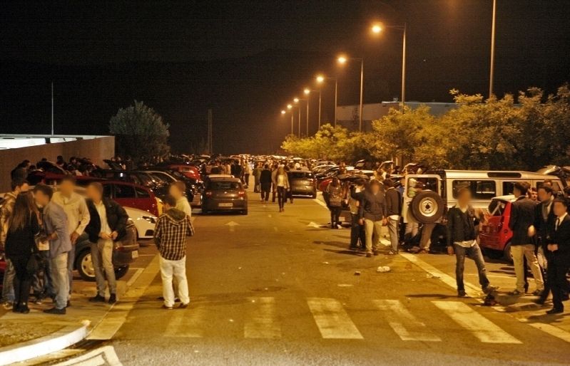Imatge d'arxiu de l'aparcament de Can Solà un cap de setmana a la nit FOTO: Esther Naval
