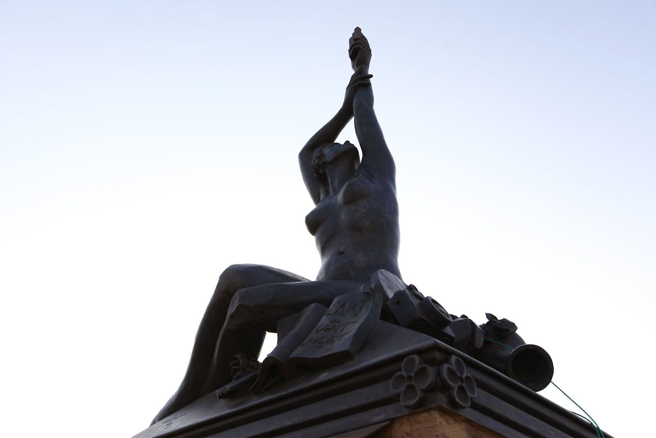 L'estàtua és obra de Frederic Cabanas. FOTO: Lali Puig