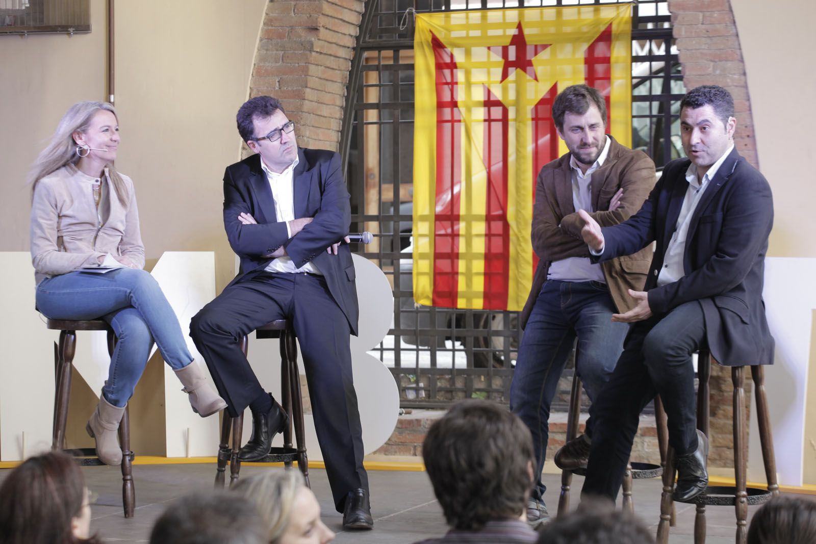 Ingla, Salvadó, Comín i Villaseñor durant l'acte de presentació. FOTO: Artur Ribera