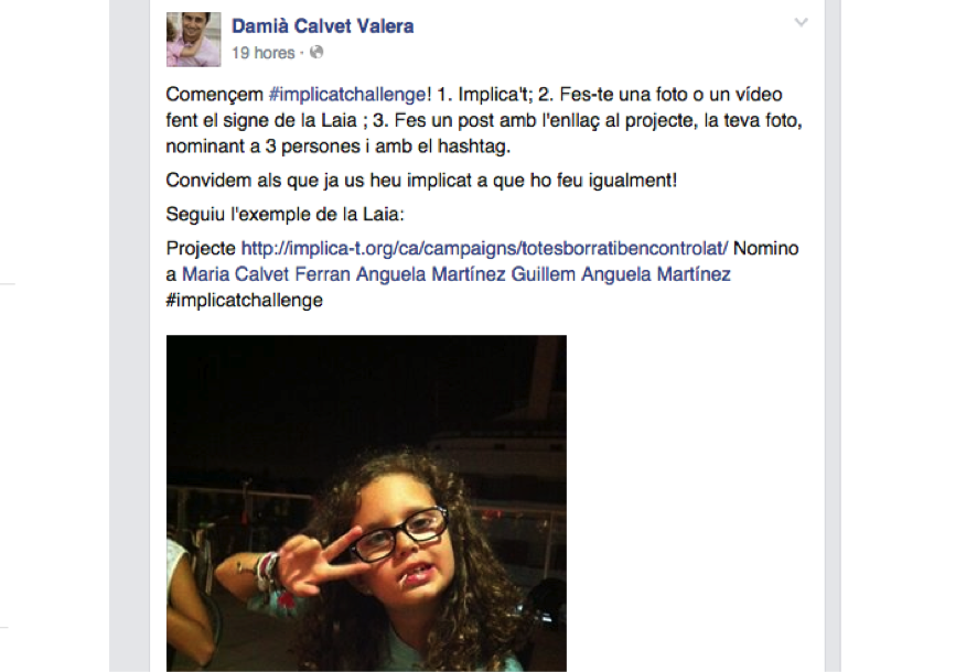 Foto extreta del compte de Twitter de Damià Calvet, el pare de la Laia