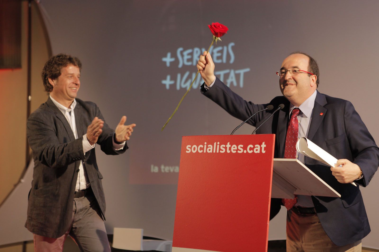 Pere Soler i Miquel Iceta durant la presentació de la candidatura socialista. FOTO: Artur Ribera