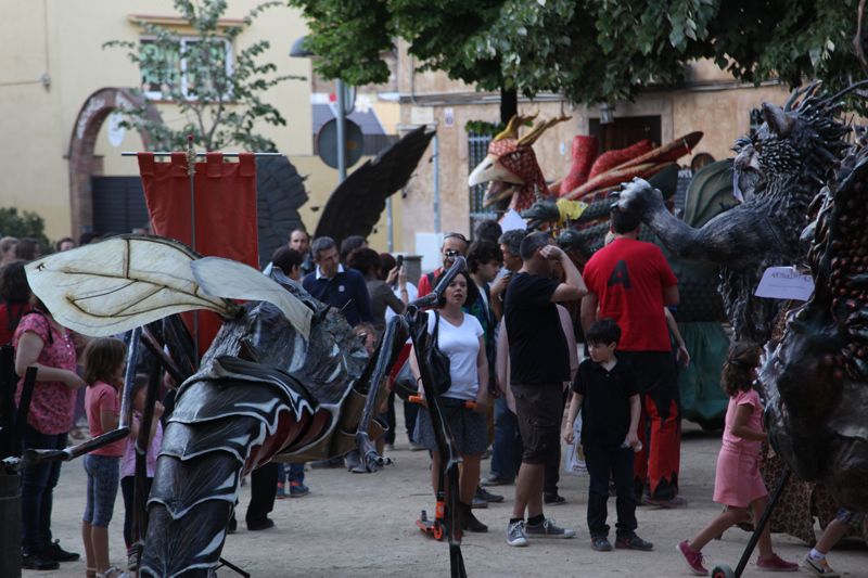 La festa ha comen&ccedil;at amb la plantada de b&egrave;sties a la pla&ccedil;a de Pep Ventura. FOTO: Lali Puig
