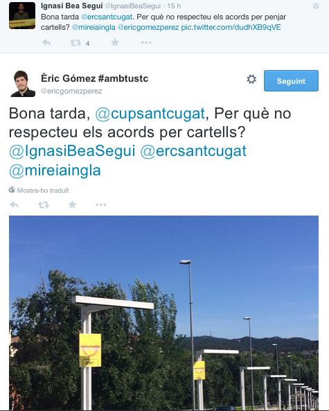 Resposta d'Èric Gómez. FOTO: Twitter