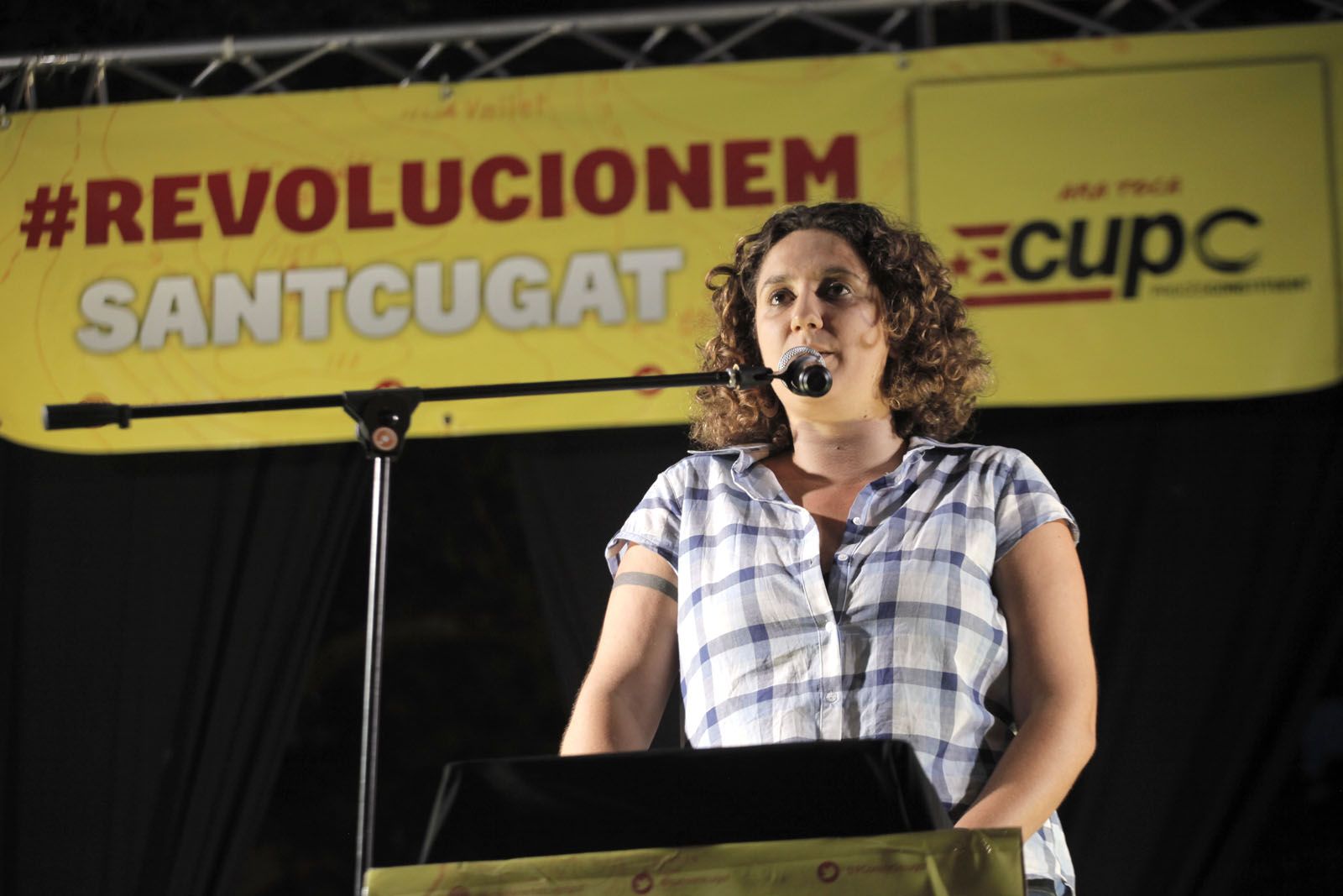 Núria Gibert durant un acte de la campanya electoral de les passades elecions municipals. FOTO: Artur Ribera