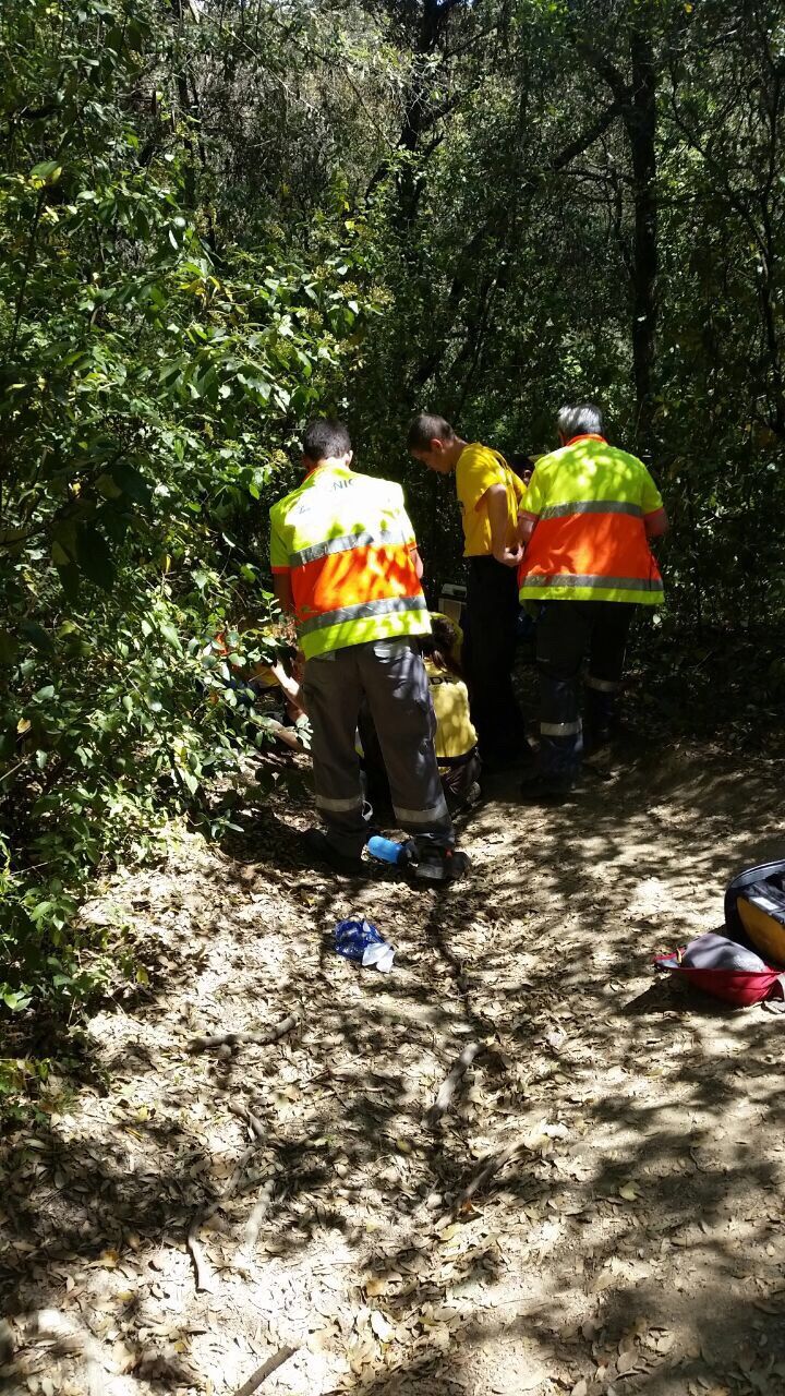 L'home ha caigut en un forat a la vora de Sant Medir. FOTO: cedida