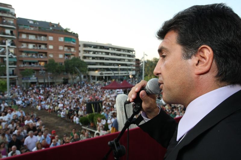 Un dels pregoners més mediàtics va ser l'expresident del Barça, Joan Laporta. FOTO: Lluís Llebot
