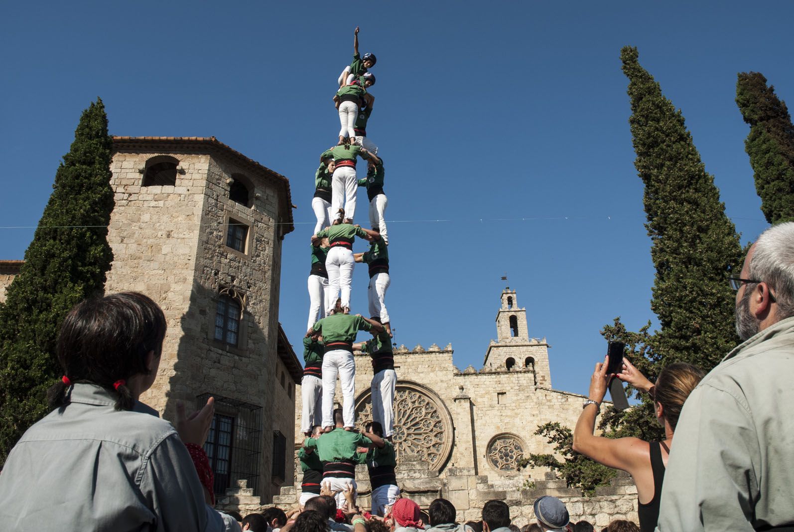 Els Castellers de Sant Cugat també han carregat el 3 de 8. FOTO: Aida Sotelo