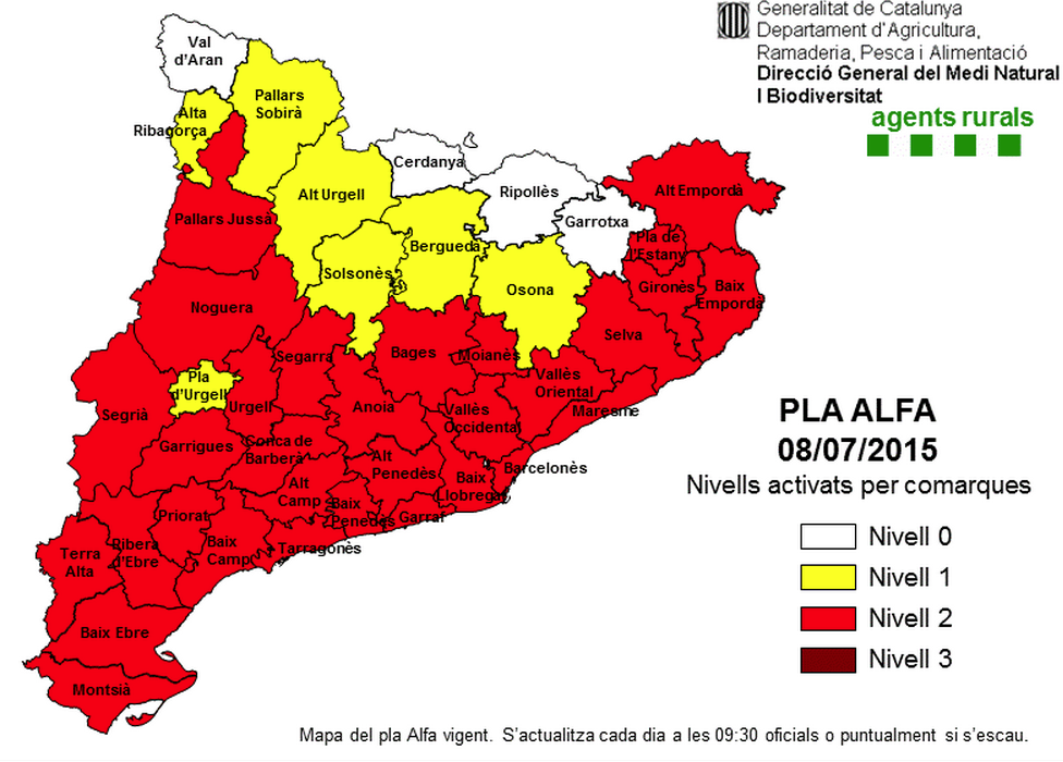 El mapa per aquest dimecres