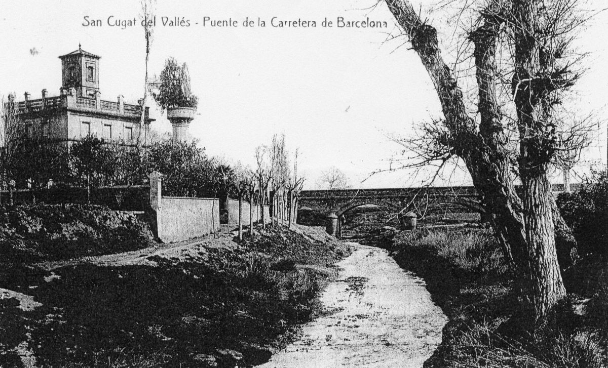 Pont Gros i riera de can Mora a principis de s. XX Foto: Arxiu TOT Sant Cugat