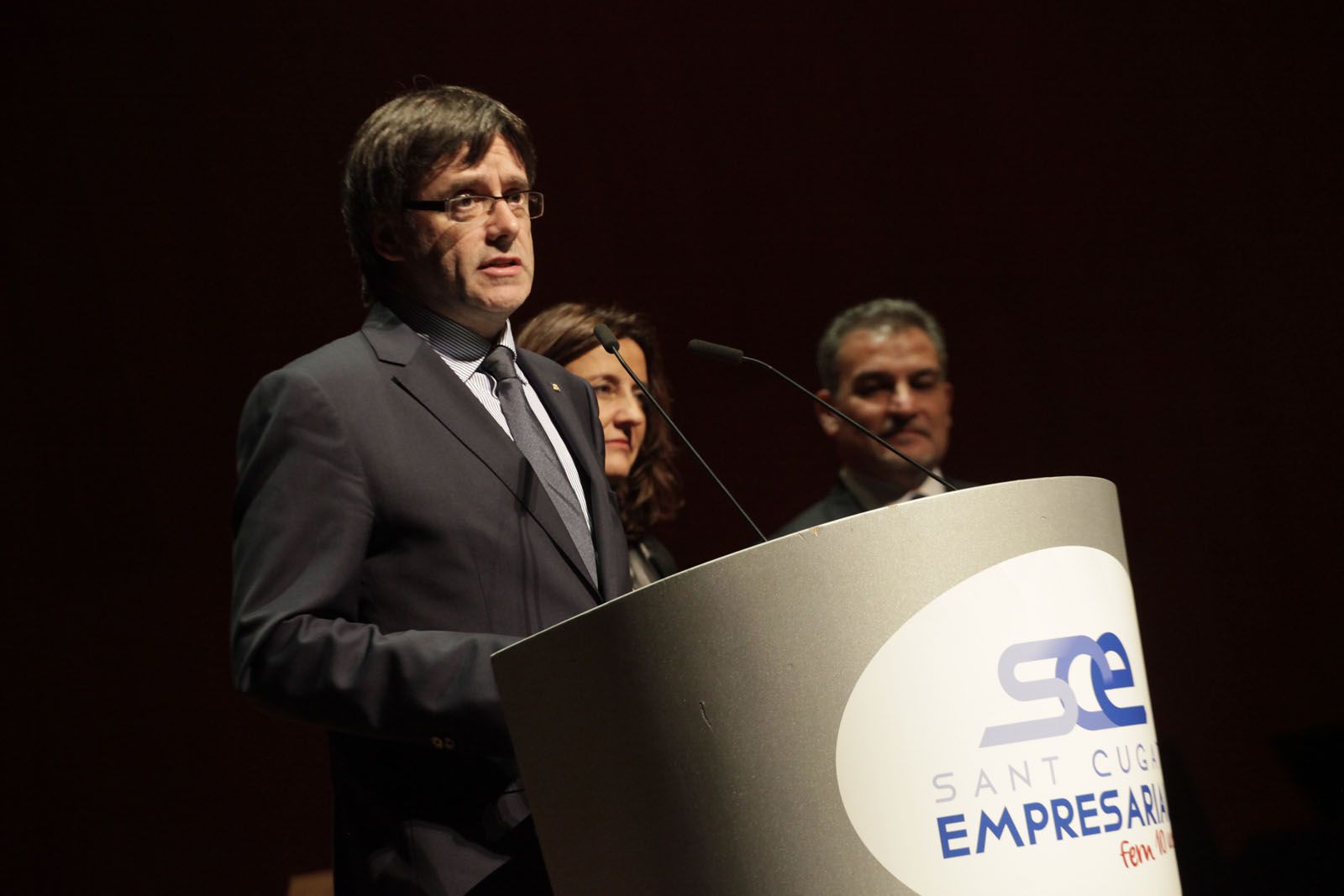 Carles Puigdemont, Mercè Conesa i Joan Franquesa FOTO: Artur Ribera