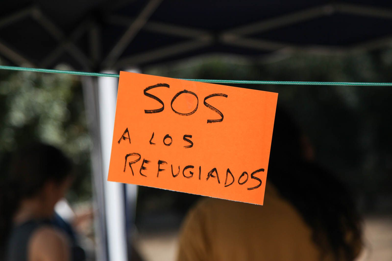 Imatge d'un acte en suport dels refugiats a Sant Cugat FOTO: Lali Puig