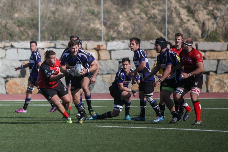 El Club de Rugby Sant Cugat juga el partit d'anada dels quarts de final del play-off d'ascens FOTO: Lali Puig