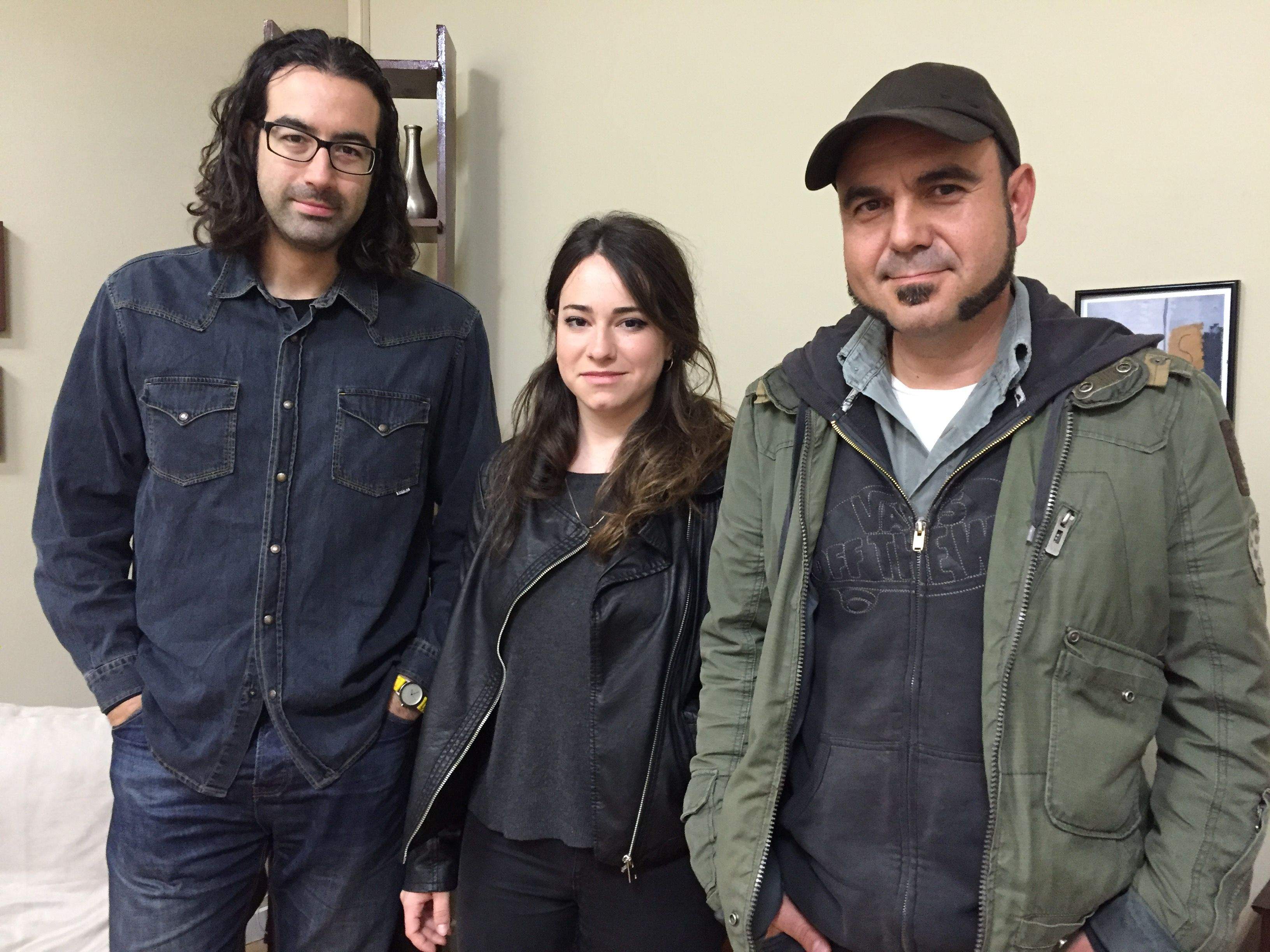 Armadàs, Casanova i Carreté durant la presentació del rodatge  FOTO: C. Caballé