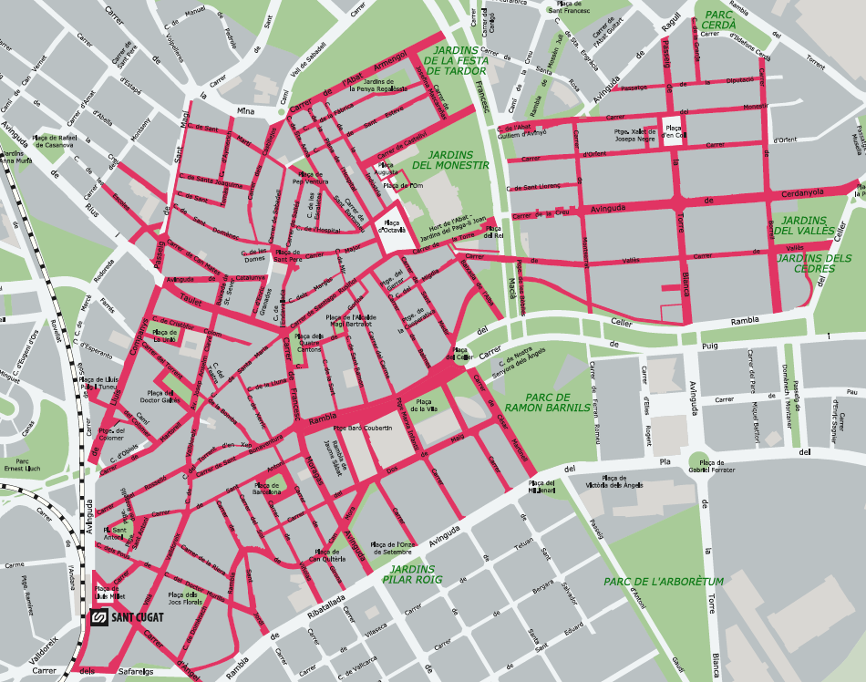 El mapa dels carrers del nucli urbà que es netejaran a partir del 17 d'octubre