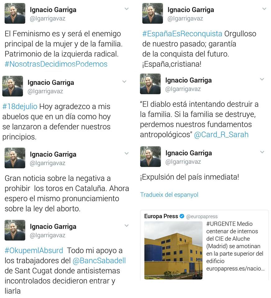 Algunes de les piulades d'Ignacio Garriga 