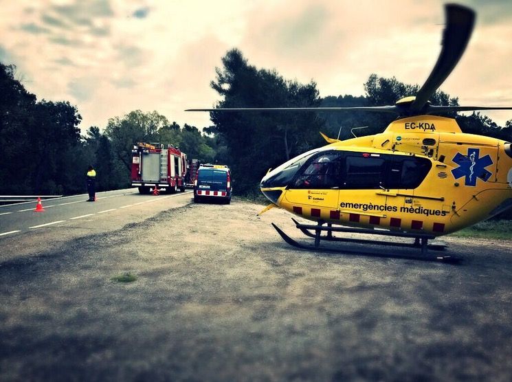 El ferit ha estat traslladat amb l'helicòpter en estat greu  FOTO: SEM