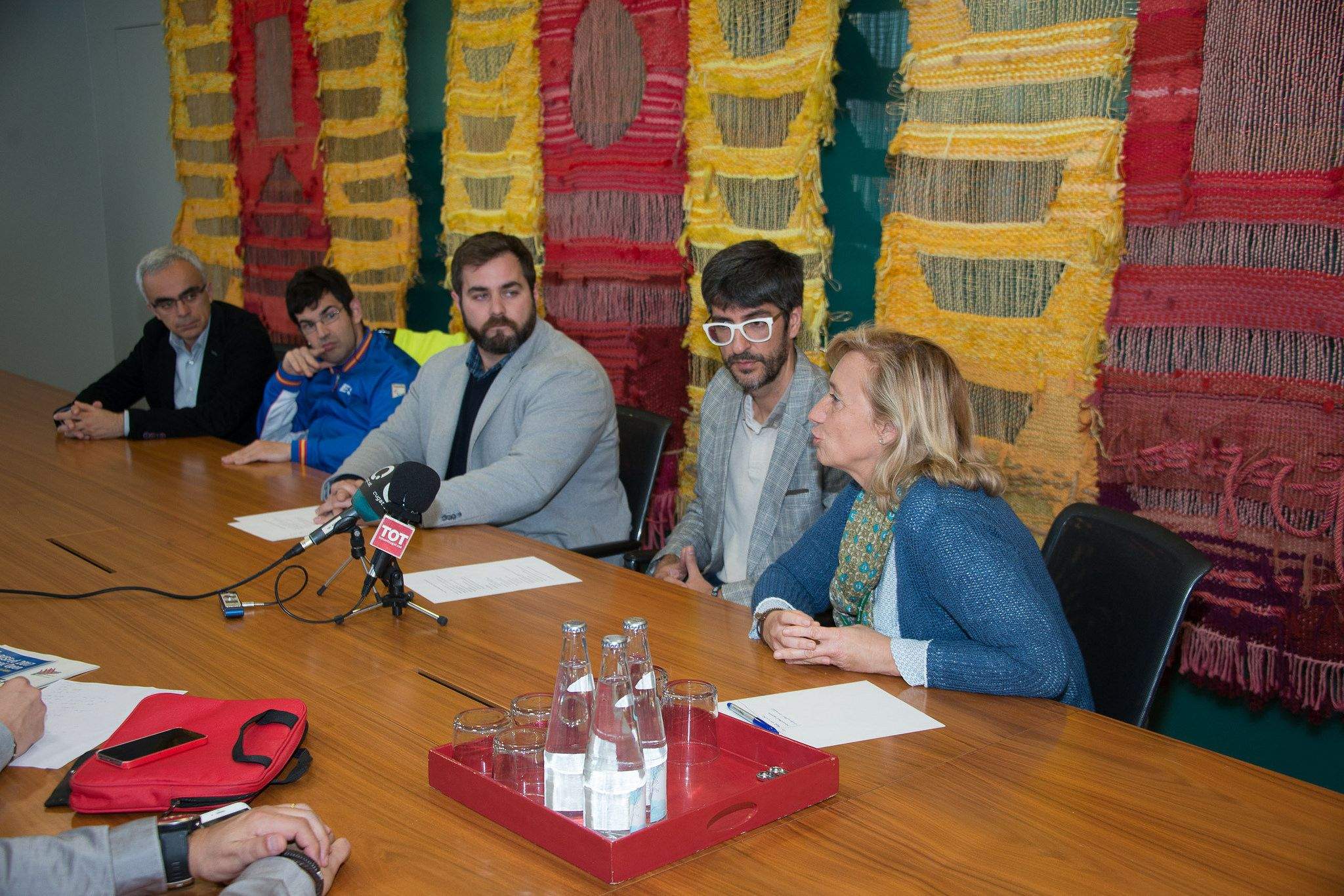 Autoritats que han presentat el torneig BISFed 2017 European Regional Open de boccia. FOTO: Localpres