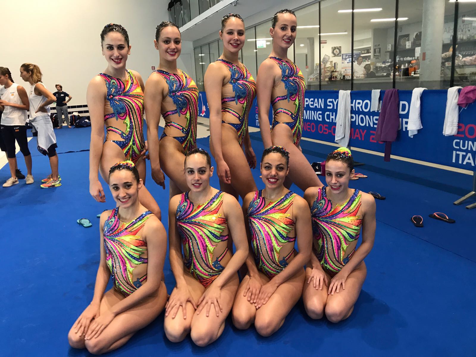 Paula Ramírez, a dalt a la dreta, també ha fet dos podis en Equips Tècnic i Lliure. FOTO: Cedida