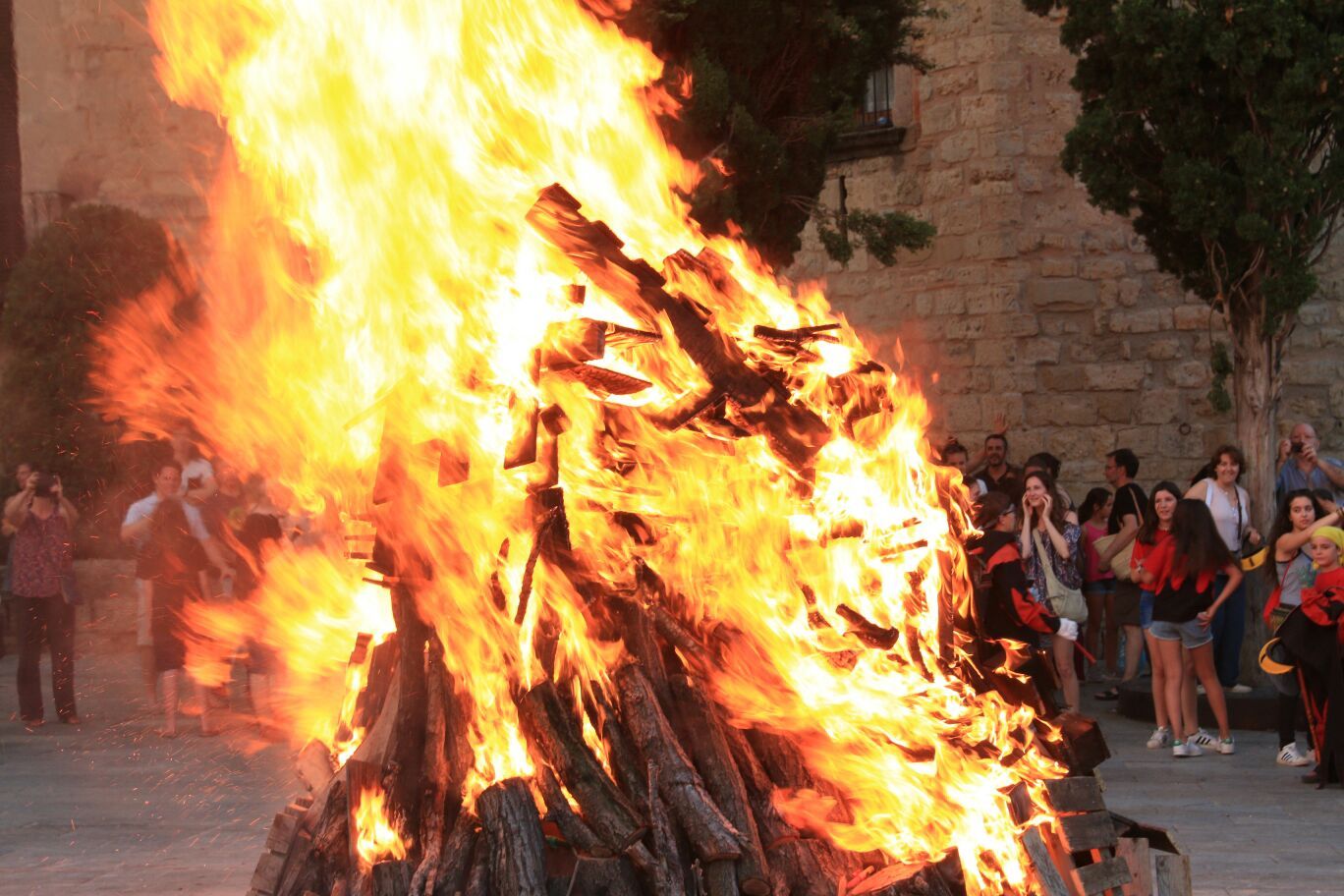 La foguera cremava per celebrar Sant Joan FOTO: Lali Álvarez