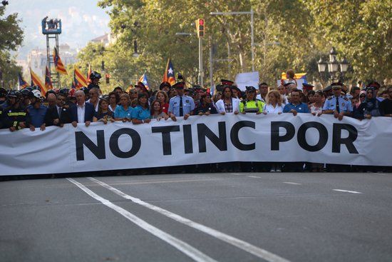 El lema 'No tinc por' ha encapçalat la marxa FOTO: ACN