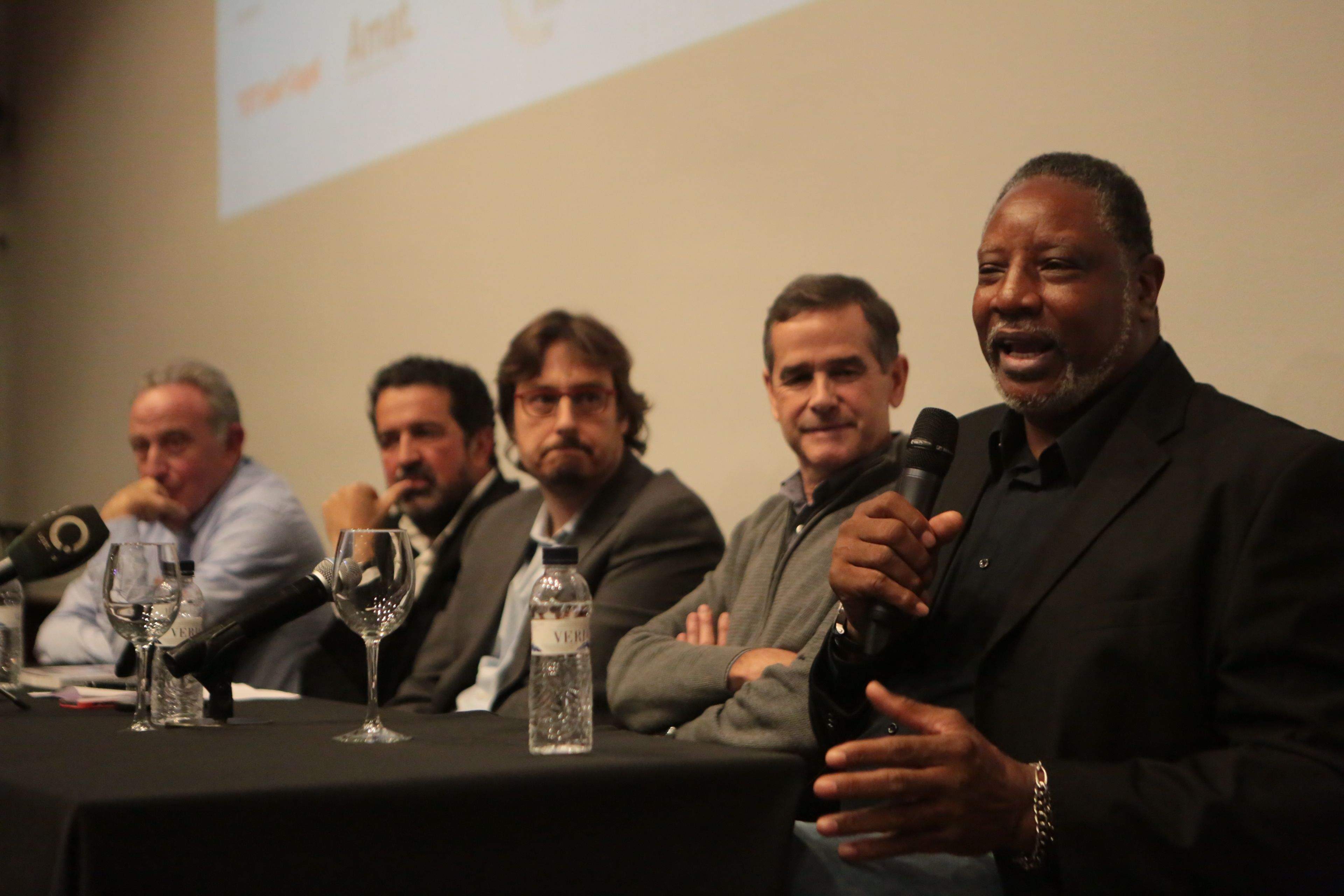 Audie Norris va participar en la presentaci&oacute; del llibre Dream Team. El equipo que cambi&oacute; la historia. FOTO: Artur Ribera