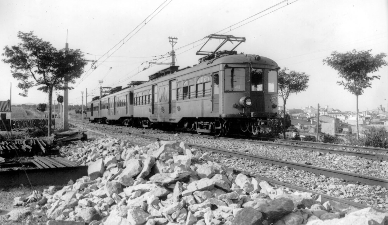 El tren va arribar a Sant Cugat per primera vegada ara fa 100 anys FOTO: Arxiu FGC