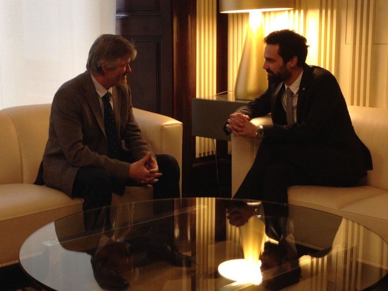 Albert Ginjaume, rebut pel president Torrent . FOTO: G.A