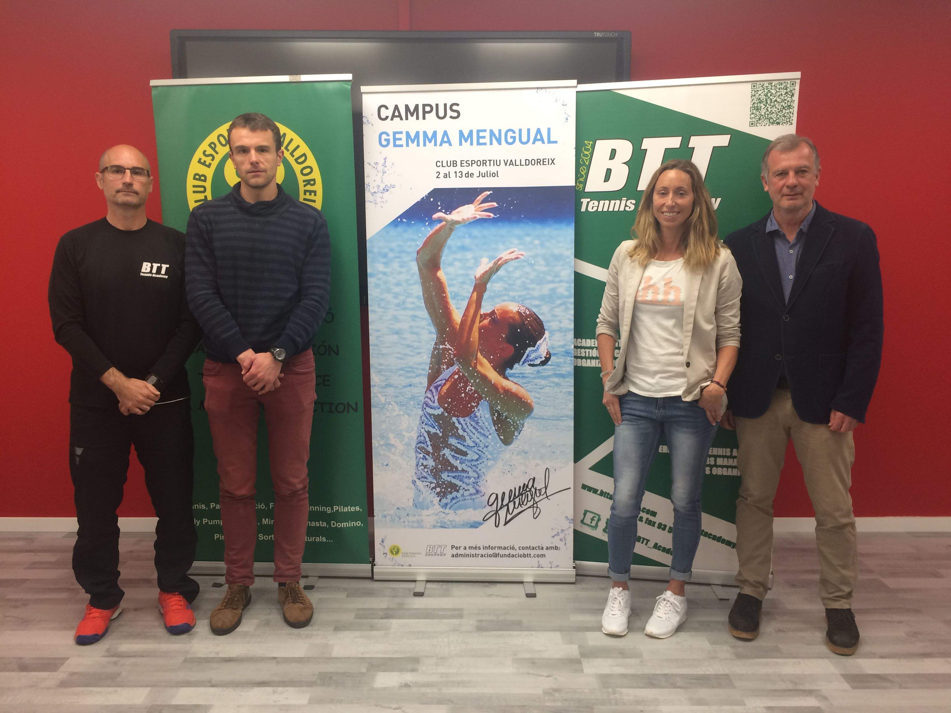 Roger Badia, Bernat Gisbert, Gemma Mengual i Joan Carles Pradell en la presentació del 5è Campus Gemma Mengual. FOTO: Àlex López Puig