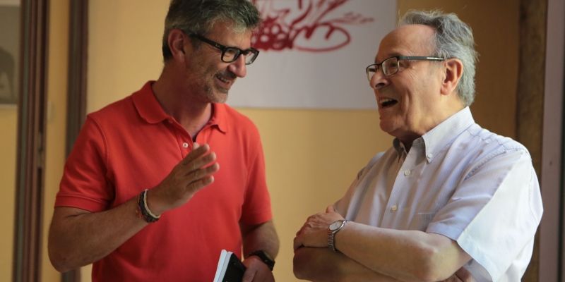 ART Mn. Blai i Josep M. Vallès, director del TOT Sant Cugat, en acabar aquesta entrevista. Foto: A. Ribera