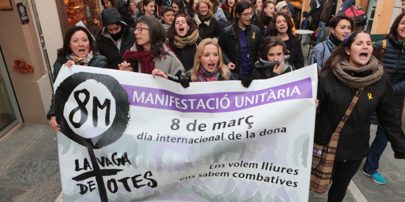 Manifestació per la vaga feminista de 2018 a Sant Cugat FOTO: Artur Ribera