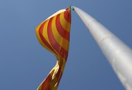 La Senyera a Sant Cugat. FOTO: Arxiu