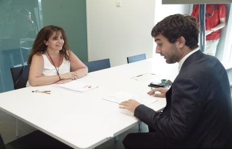 Llorente i Tizón durant la trobada. FOTO: A. Ribera