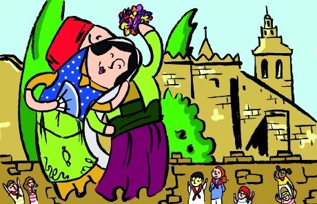 Els gegants il·lustrats per l'escola d'art de Sant Cugat (Clara mur)