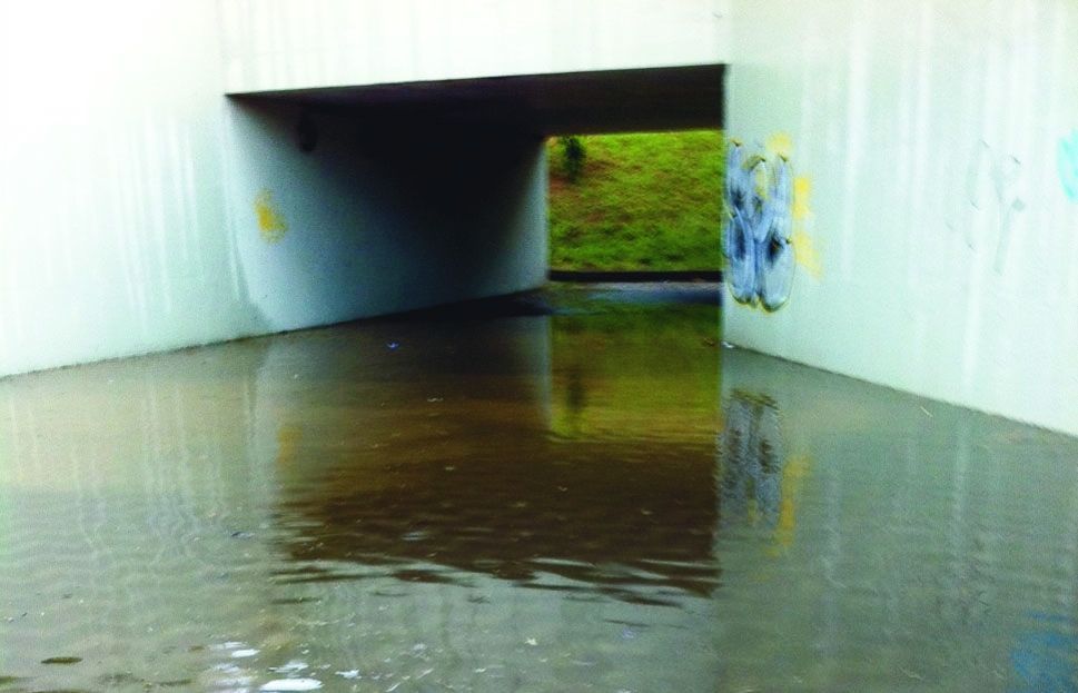 L'accés de vianants que hi ha entre l'estació de RENFE i la ronda Nord a Coll Favà. FOTO: Maria José Manteca