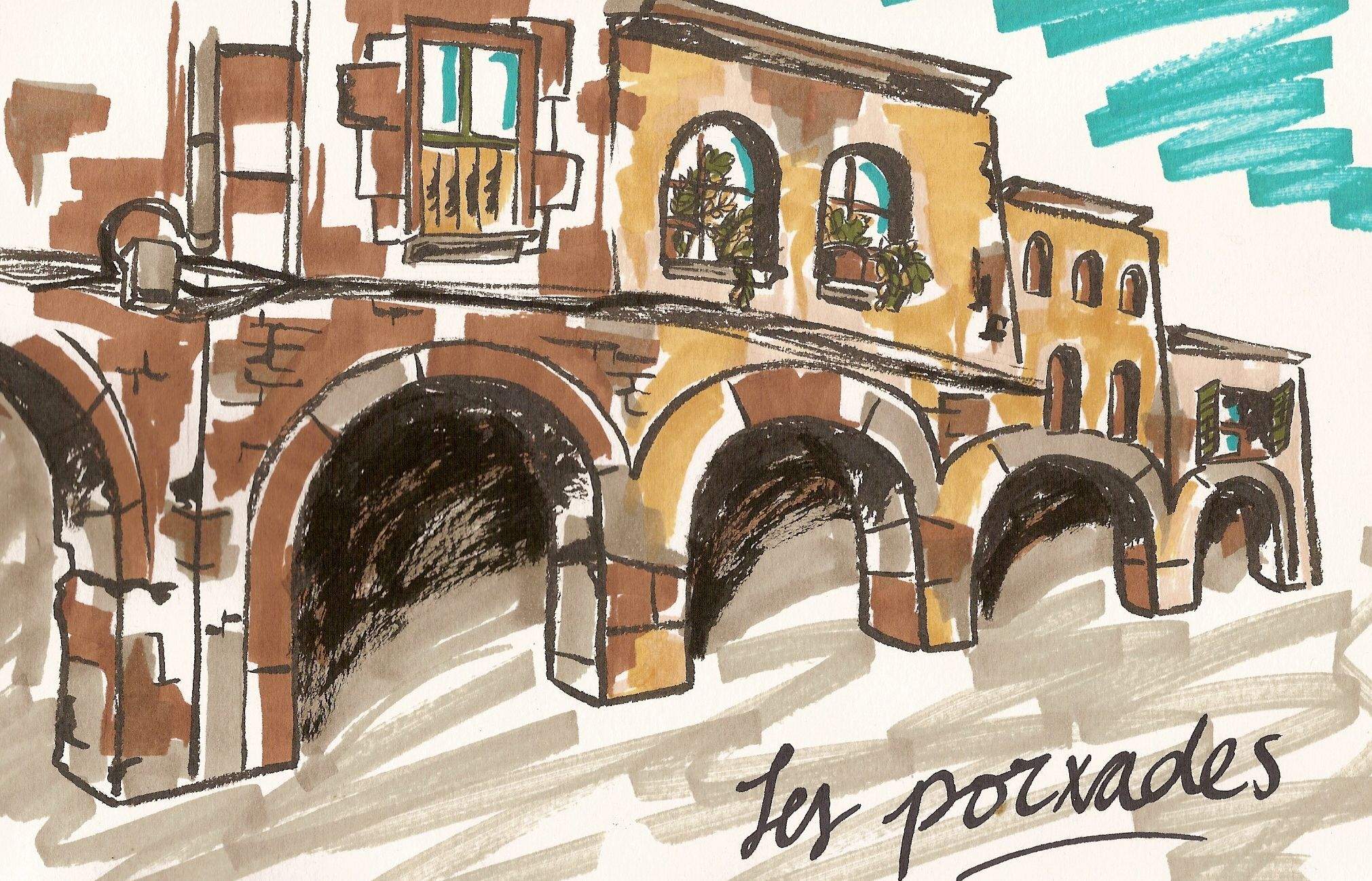 Des de lEdat Mitjana, avui encara hi veiem el tram de porxos