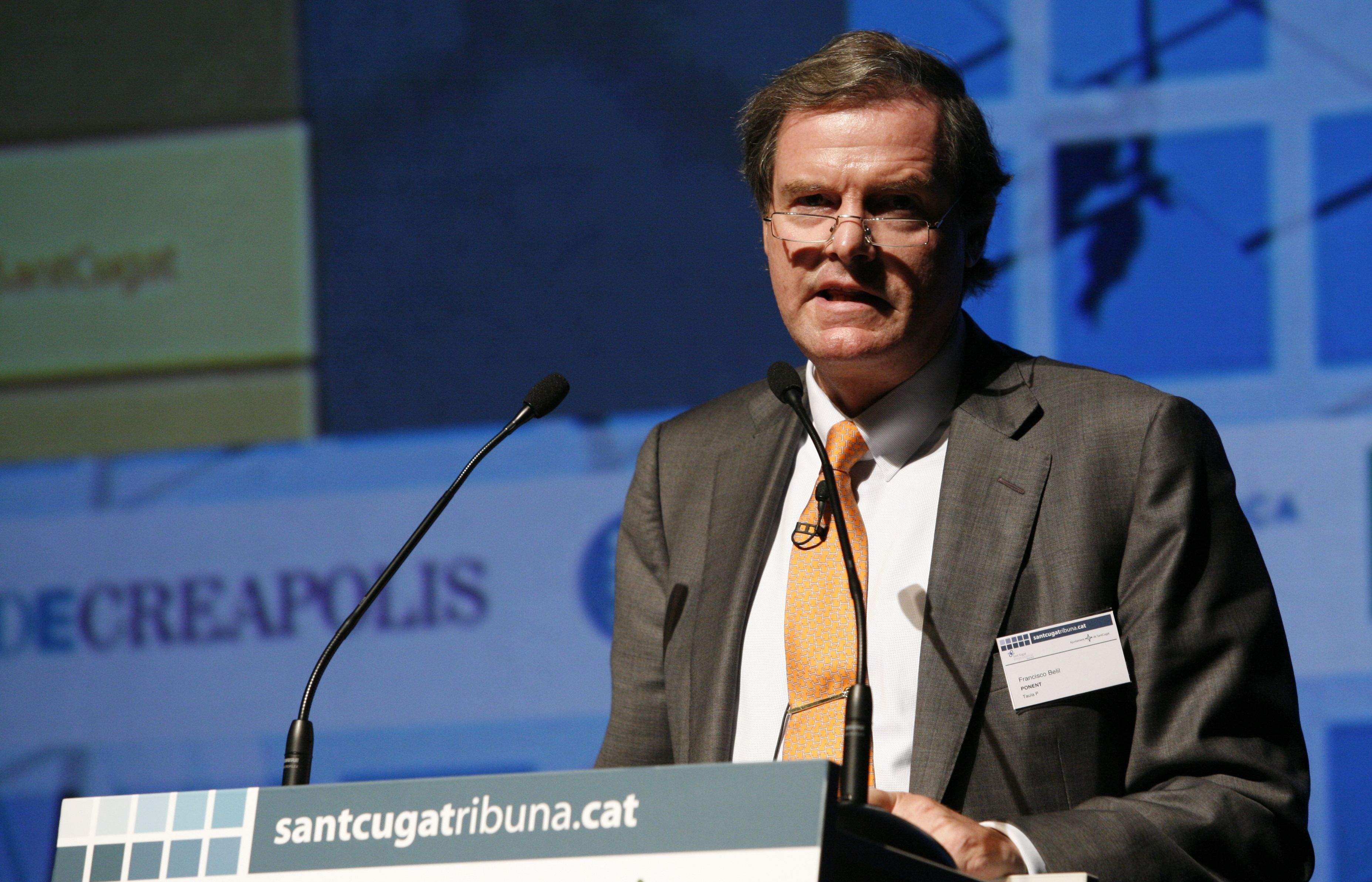 Francisco Belil al Teatre-Auditori durant la seva ponència al  Santcugatribuna FOTO: Esther Naval