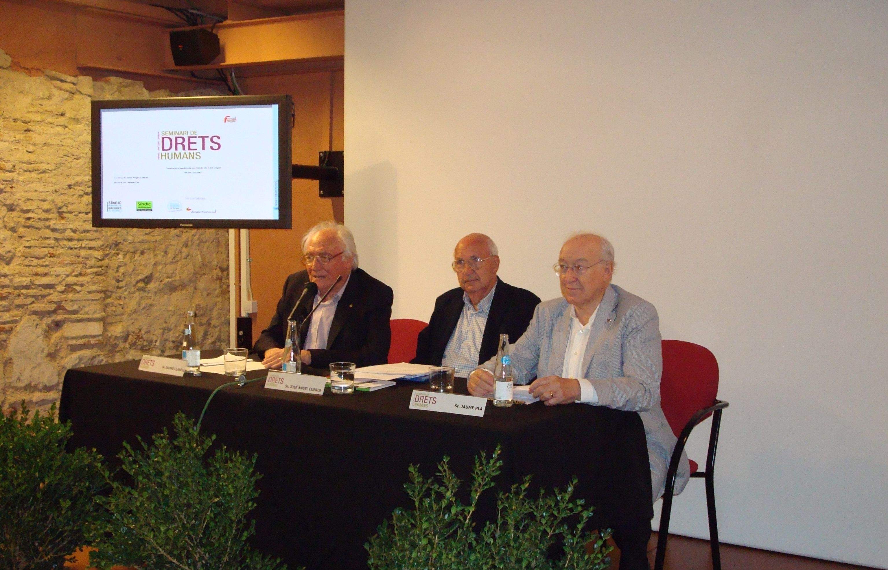 Jaume Clavell, José Ángel Cuerda i Jaume Pla, durant la conferència. FOTO: C.Caballé