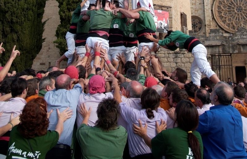 Una de les actuaciones dels Castellers de Sant Cugat. FOTO: Arxiu