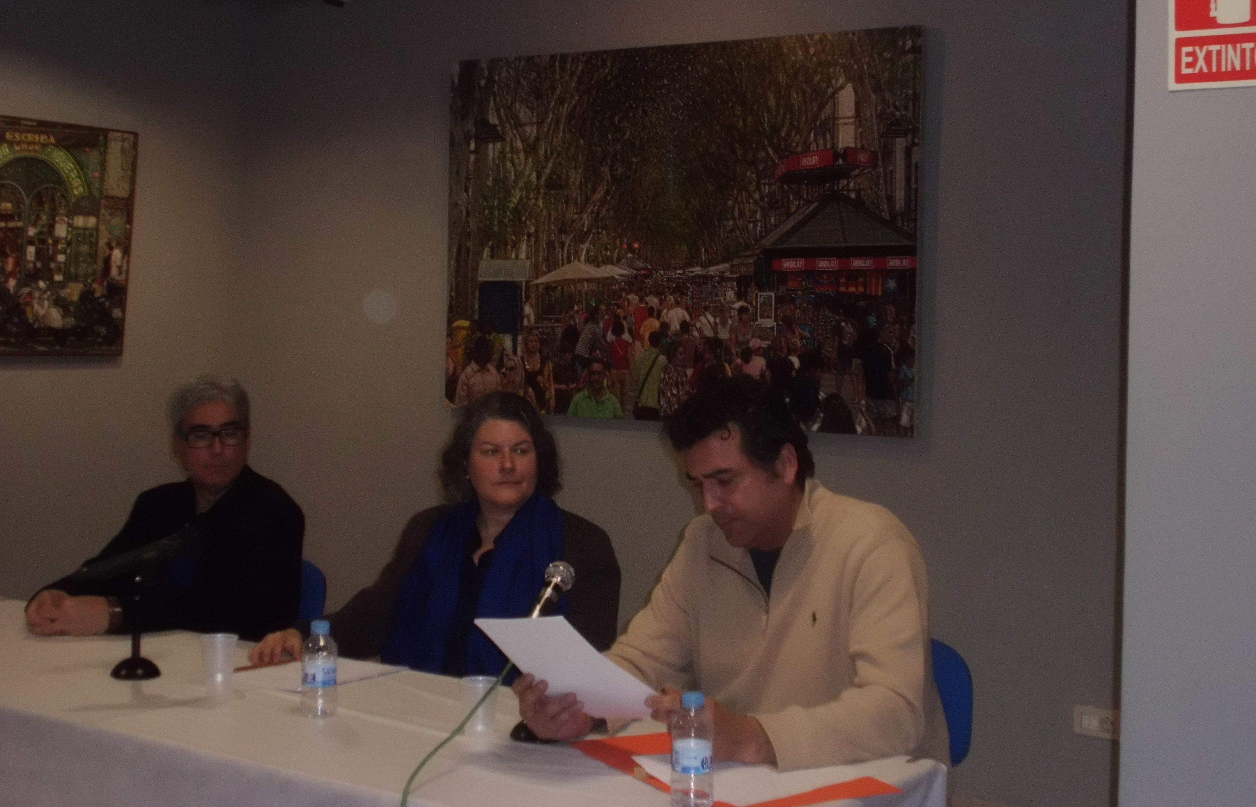 Els tres ponents: Josep Segú, Neus Aguado i Alejandro Häsler. FOTO: Carla Porras