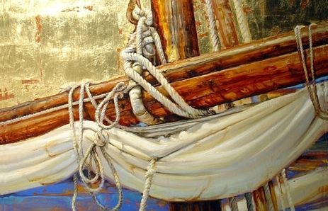 'Creu d'or' és una de les obres de Laporta que es poden veure a la Sala Rusiñol. FOTO: Cedida