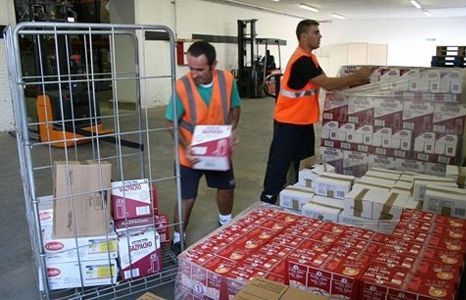 Magatzem del Banc d'Aliments de Catalunya. FOTO: Cedida