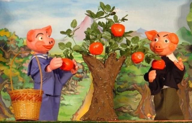 Un moment de l'espectacle 'Els tres porquets'. FOTO: Cedida