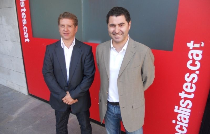 Els dos regidos del PSC, Pere Soler i Ferran Villaseñor FOTO: À. Guinó
