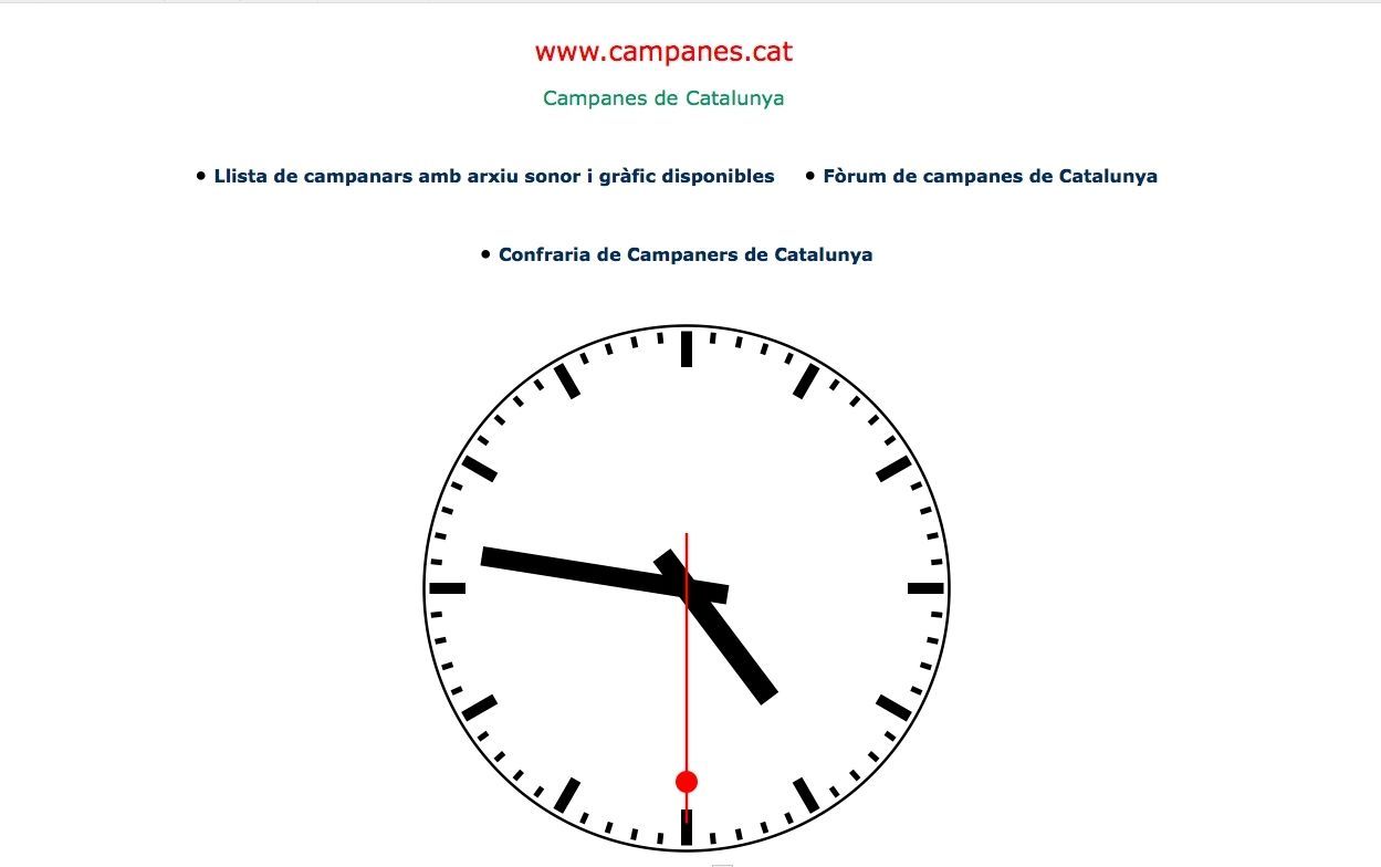 Aquest rellotge té campanes, les sentiràs al clicar sobre la campaneta