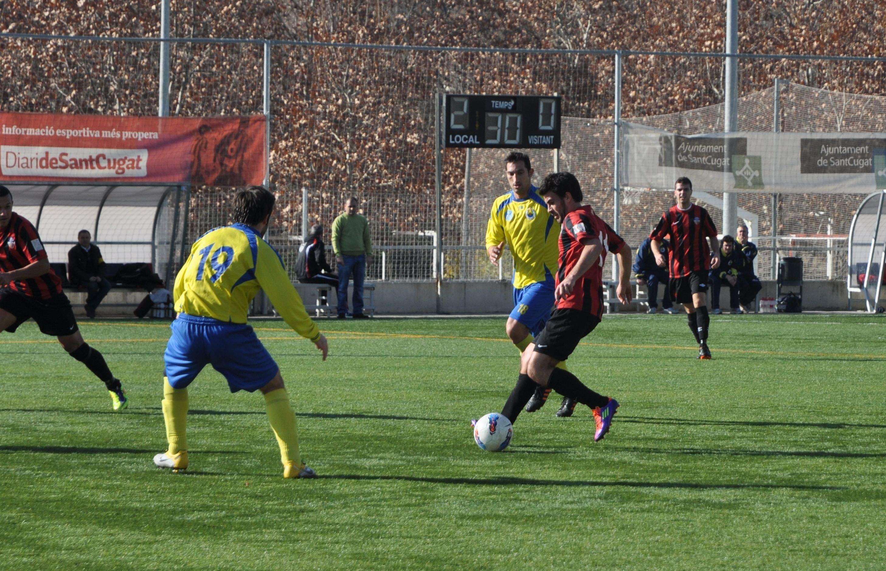El Sant Cugat Esport FC ha fet quatre gols en la primera part. FOTO: Pere Fernández