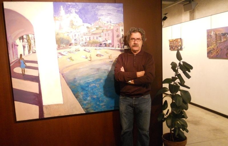 L'artista durant la inauguració FOTO: À. Guinó