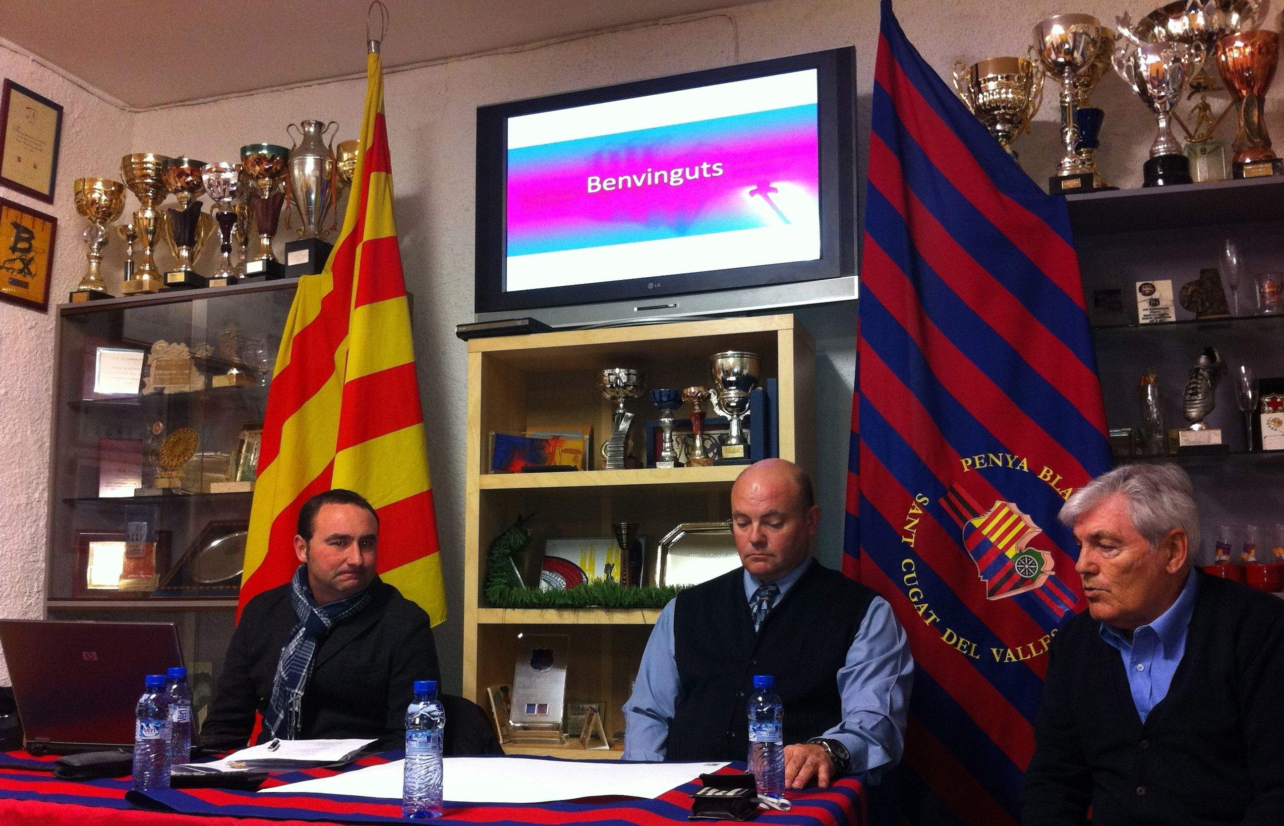 Membres de la directiva de la PB Sant Cugat presentant el Pla Director. FOTO: À. López Puig
