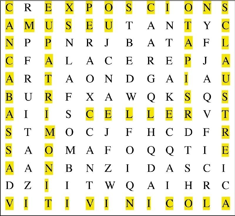 Sopa de lletres del conte Museu de Sant Cugat