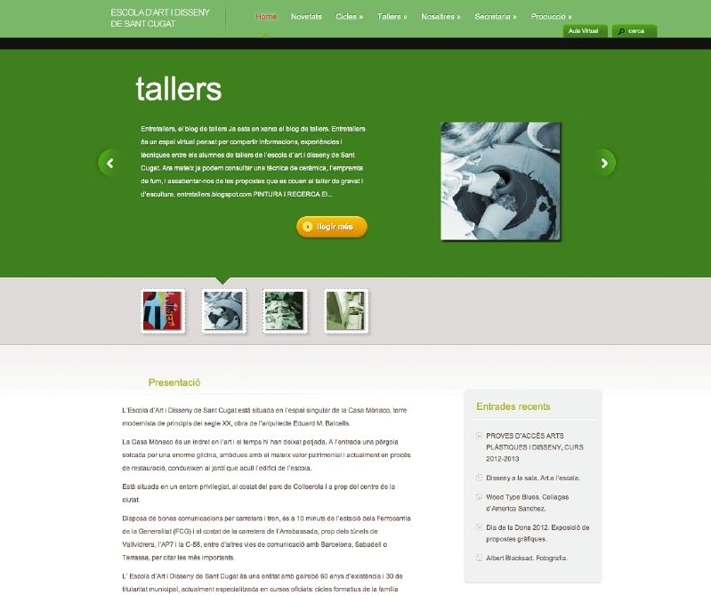 A través del web entraràs a l'escola 'virtual' d'art i disseny de Sant Cugat. 