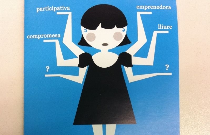 Cartell Dia Internacional de la Dona. FOTO: N. Barnils 